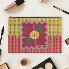 Yellow Flower L cosmetic bag - Cosmetic Bag (Large) Yellow Flower L cosmetic bag - Cosmetic Bag (Large)