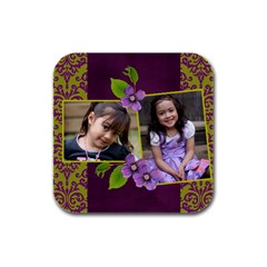 Rubber Square Coaster (4 pack)- Purple Kiss Rubber Square Coaster (4 pack)- Purple Kiss