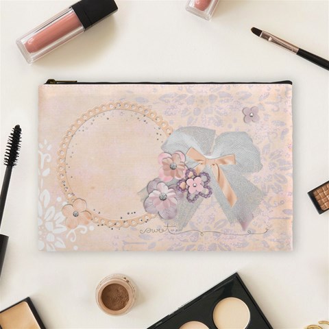 Angel Eyes Cosmetic Bag (l) By Mikki Front