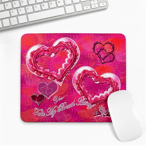 You Take My Breath Away Hearts N Roses Pink Mouse Pad By Ellan Front