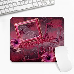 Love Notes Pink Hearts n Roses Pink Mouse Pad - Large Mousepad