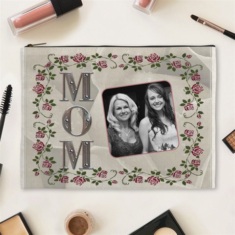 Mom Xoxo Xl Cosmetic Bag By Lil Front