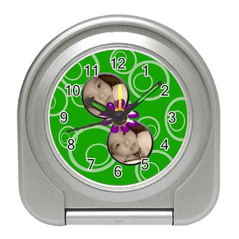 Green Swirls Travel Alarm By Happylemon Front