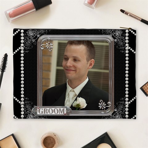 Bride & Groom Xl Cosmetic Case By Lil Back