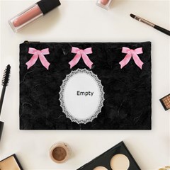 black & pink bow lg cosmetic bag - Cosmetic Bag (Large)