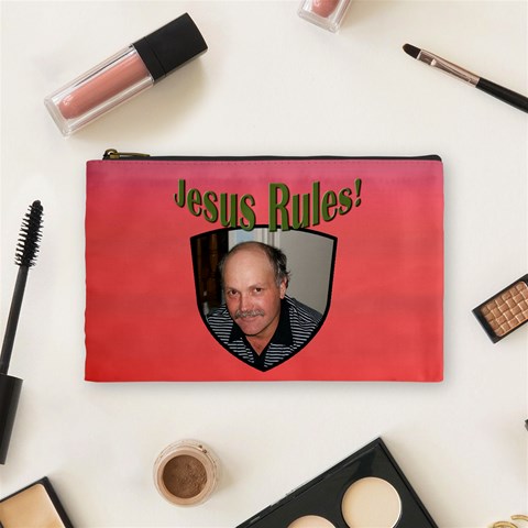 Jesus Rules Cosmetic Bag By Deborah Front