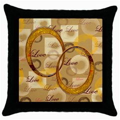 Love gold 4 throw pillow (5 styles) - Throw Pillow Case (Black)