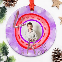 Love & Kisses Single sided Ornamaent - Ornament (Round) Love & Kisses Single sided Ornamaent - Ornament (Round)