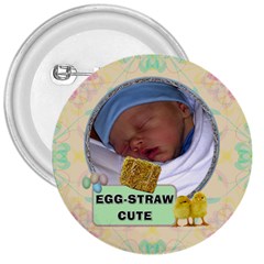 Egg-straw Cute 3  Button