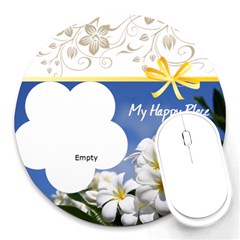 My Happy Place - Round Mousepad