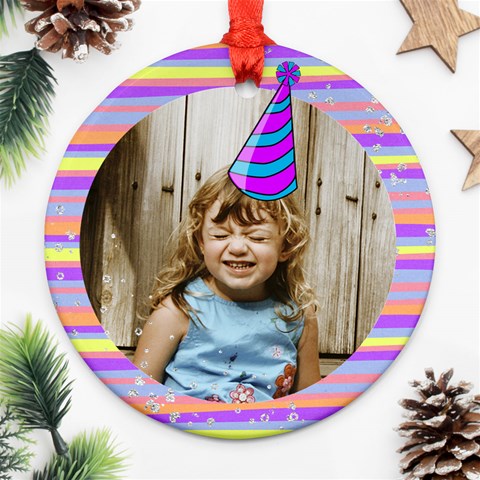 Birthday Ornament, 2 Sides Front