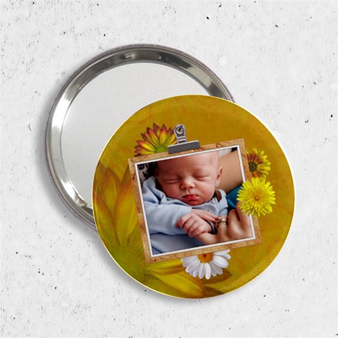 Yellow Floral Handbag Mirror By Lil Front