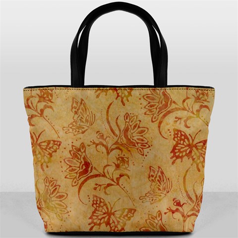 Butterflies Orange Bucket Bag By Bags n Brellas Back