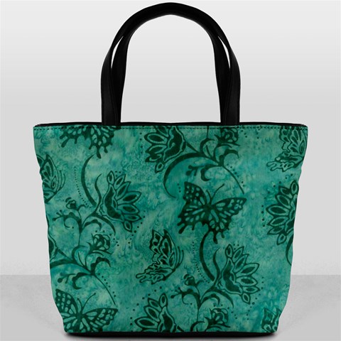 Butterflies Teal, Bucket Bag By Bags n Brellas Front