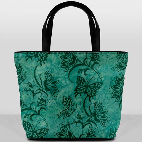 Butterflies Teal, Bucket Bag By Bags n Brellas Back
