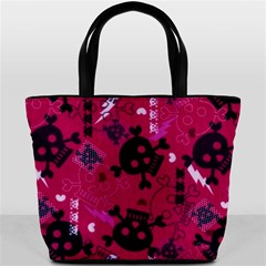 pink skull2 bucket bag