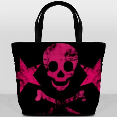 Pink Skull1 Bucket Bag By Bags n Brellas Back