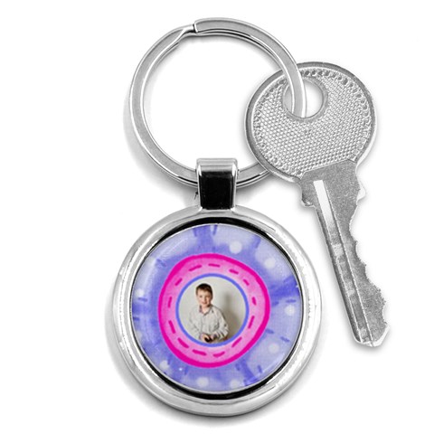 Flower Power Round Keyring By Catvinnat Front
