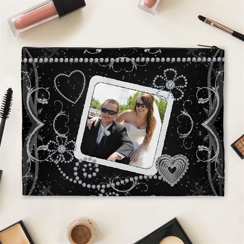 Pretty Diamond Love Cosmetic Bag By Lil Back