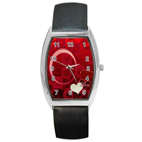 I Heart You Red Custom Barrel Watch By Ellan Front
