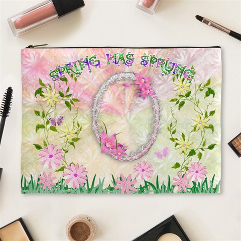 Spring Flower Floral Xl Cosmetic Bag By Ellan Front