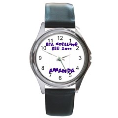 spelling bee watch for amanda - Round Metal Watch