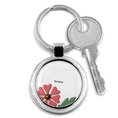 Pink Flower Round Key Chain - Key Chain (Round) Pink Flower Round Key Chain - Key Chain (Round)