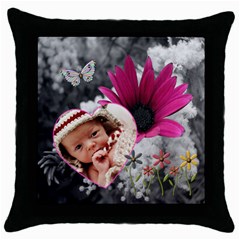 Spring Flower Throw Pillow Case (5 styles) - Throw Pillow Case (Black)
