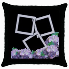 Silver and Lilac Throw Pillow (5 styles) - Throw Pillow Case (Black)