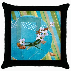 beach-Throw Pillow Case (Black) beach-Throw Pillow Case (Black)