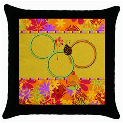 Miss Ladybugs Garden Throw Pillow 1 - Throw Pillow Case (Black) Miss Ladybugs Garden Throw Pillow 1 - Throw Pillow Case (Black)