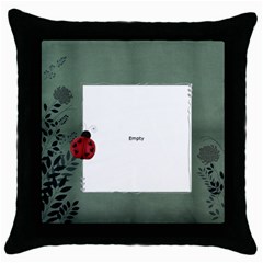 cow pillow 1 - Throw Pillow Case (Black)