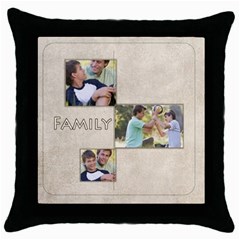 family - Throw Pillow Case (Black) family - Throw Pillow Case (Black)