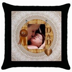 #1 Dad Throw Pillow Case - Throw Pillow Case (Black) #1 Dad Throw Pillow Case - Throw Pillow Case (Black)