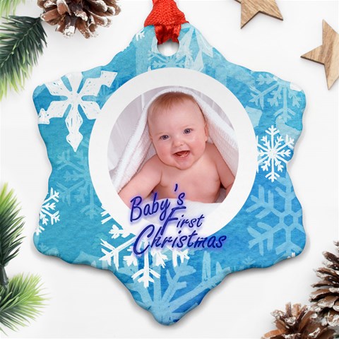 Snowflake Single Sided Baby s First Christmas By Catvinnat Front
