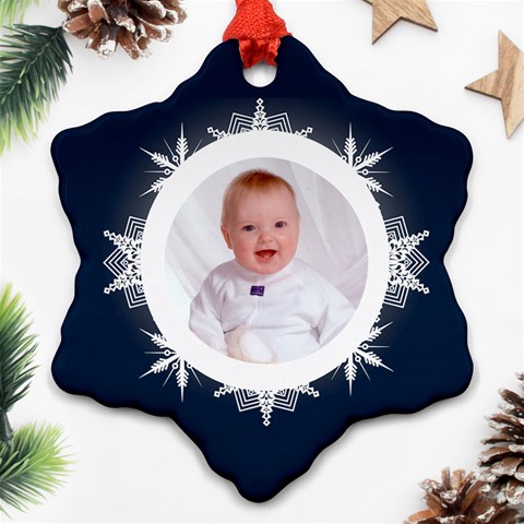 Snowbaby Double Sided Snowflake Ornament By Catvinnat Front