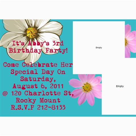 Abby s 3rd Birthday Invite By Heather Benson 7 x5  Photo Card - 13