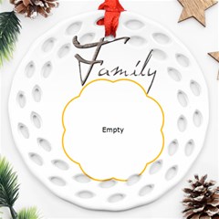 Family Single Sided Filagree Round Ornament - Ornament (Round Filigree) Family Single Sided Filagree Round Ornament - Ornament (Round Filigree)