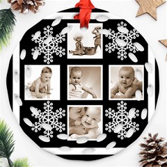 Grandbabies Snowflake Double Sided Filigree Ornament - Round Filigree Ornament (Two Sides)