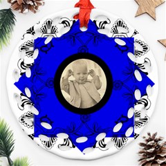 Cobalt Art Nouveau Filigree double sided ornament - Round Filigree Ornament (Two Sides) Cobalt Art Nouveau Filigree double sided ornament - Round Filigree Ornament (Two Sides)