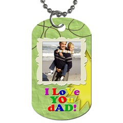 Fun green and colorful letters DAD or father s day photo dog tags - Dog Tag (Two Sides) Fun green and colorful letters DAD or father s day photo dog tags - Dog Tag (Two Sides)