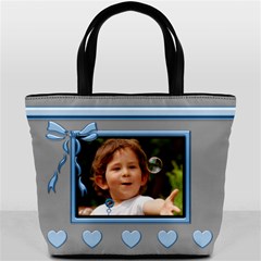 Just Love you blue and blue bucket bag