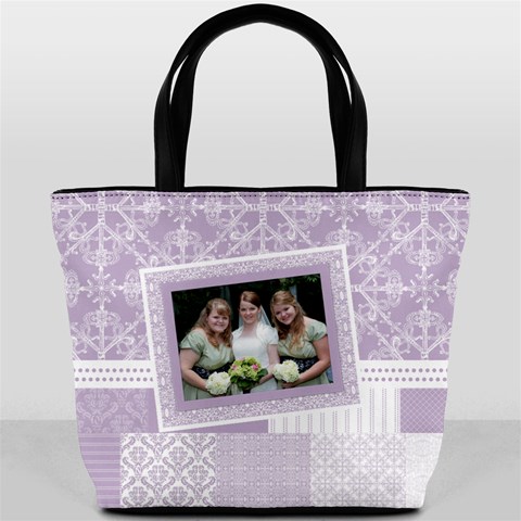 Lavender Patchwork Bucket Bag By Klh Front