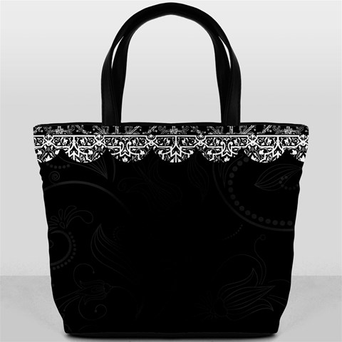 Elegant Black & White Bucket Bag By Klh Back