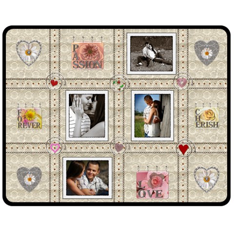 Love Forever Medium Fleece Blanket By Lil 60 x50  Blanket Front