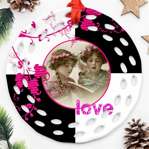 Pinkadink Double Sided Filigree Ornament By Catvinnat Front