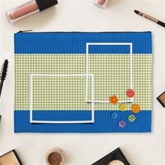 Houndstooth/rainbow buttons-cosmetic bag (XL)