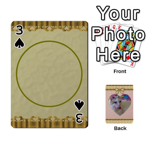 Elegant 54 Card Design By Deborah Front - Spade3