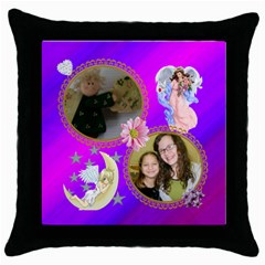 angel pillow - Throw Pillow Case (Black)
