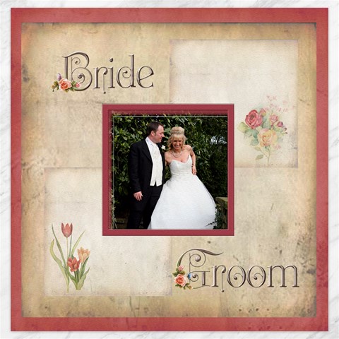 Bride & Groom Rosa Botanica 20 Inch Canvas By Catvinnat 19 x19.27  Canvas - 1